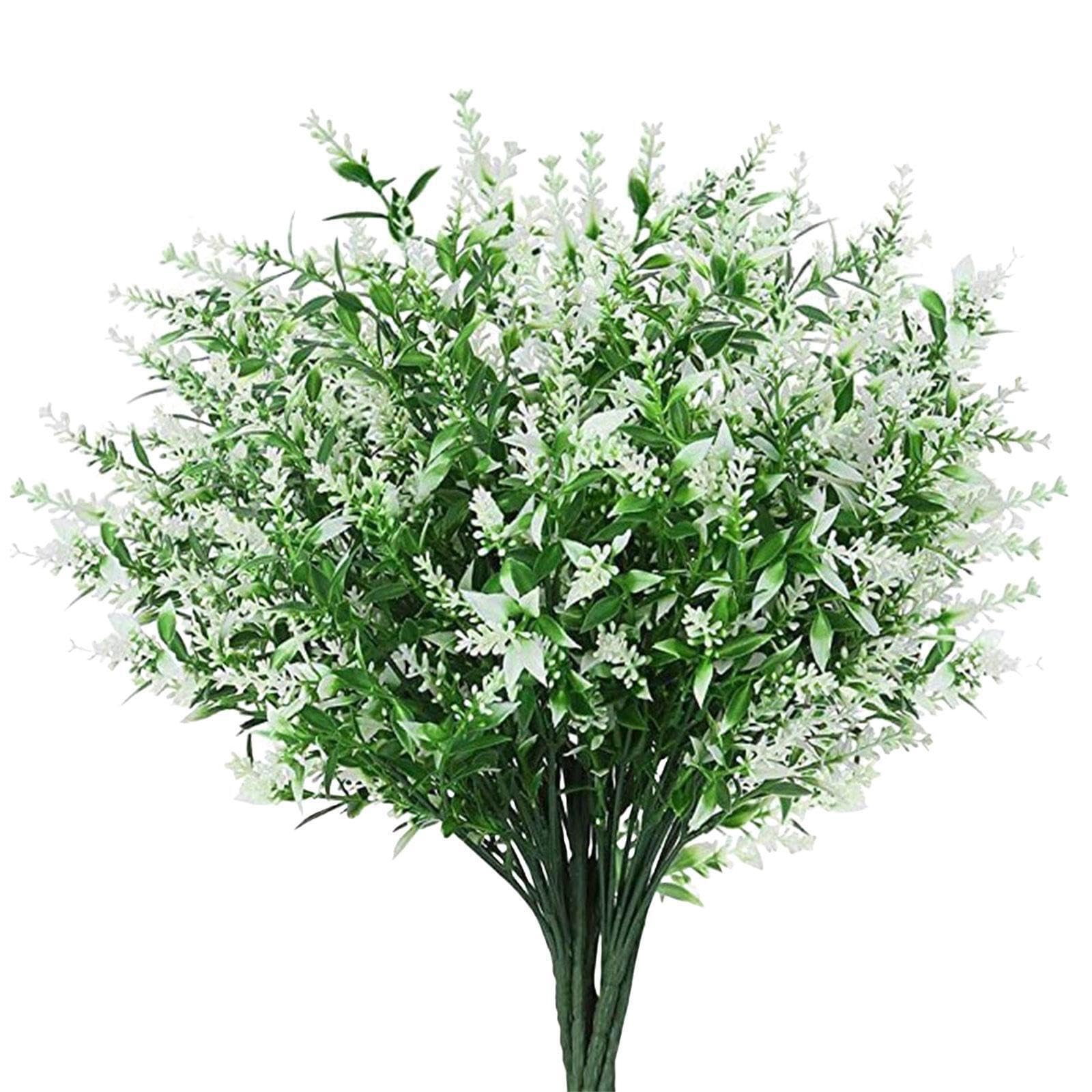 KIXZSAZ Stunning Artificial Lavender Flower Floral Bouquet for Indoor Home Decor Realistic and Vibrant Shrubs, White