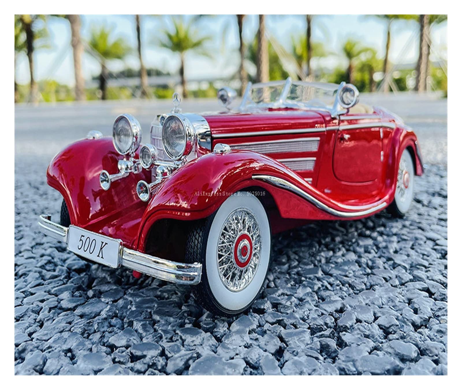 Amazon | 1:18 メルセデス 500K 1936 クラシックレッドカー 合金