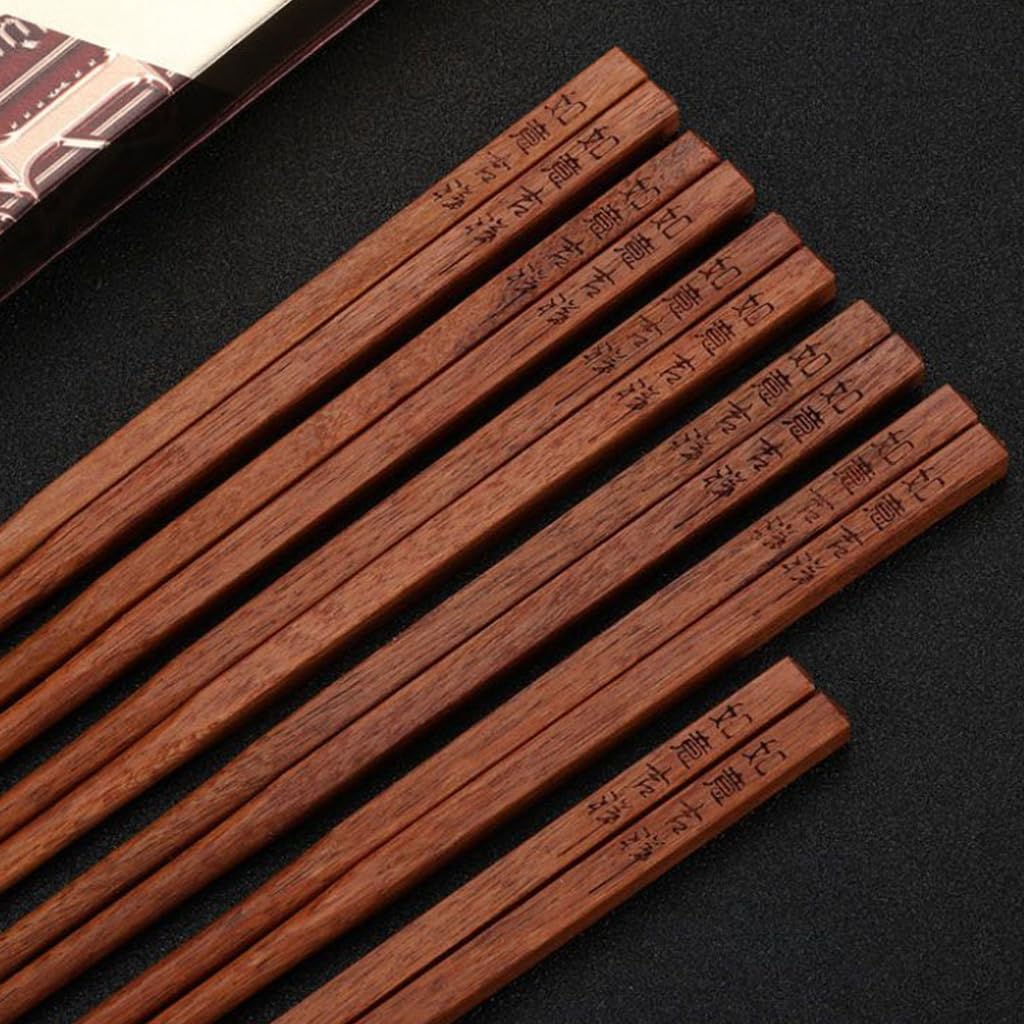 Ensembles de baguettes en bois réutilisables avec étui A