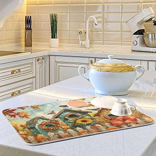 Vista 55 de Nautical Ocean Sea Turtle Dish Drying Mat for Kitchen Counter 18x24 in Starfish Retro Map Microfiber Drying Mats Absorbent Reversible Dish Pad Large