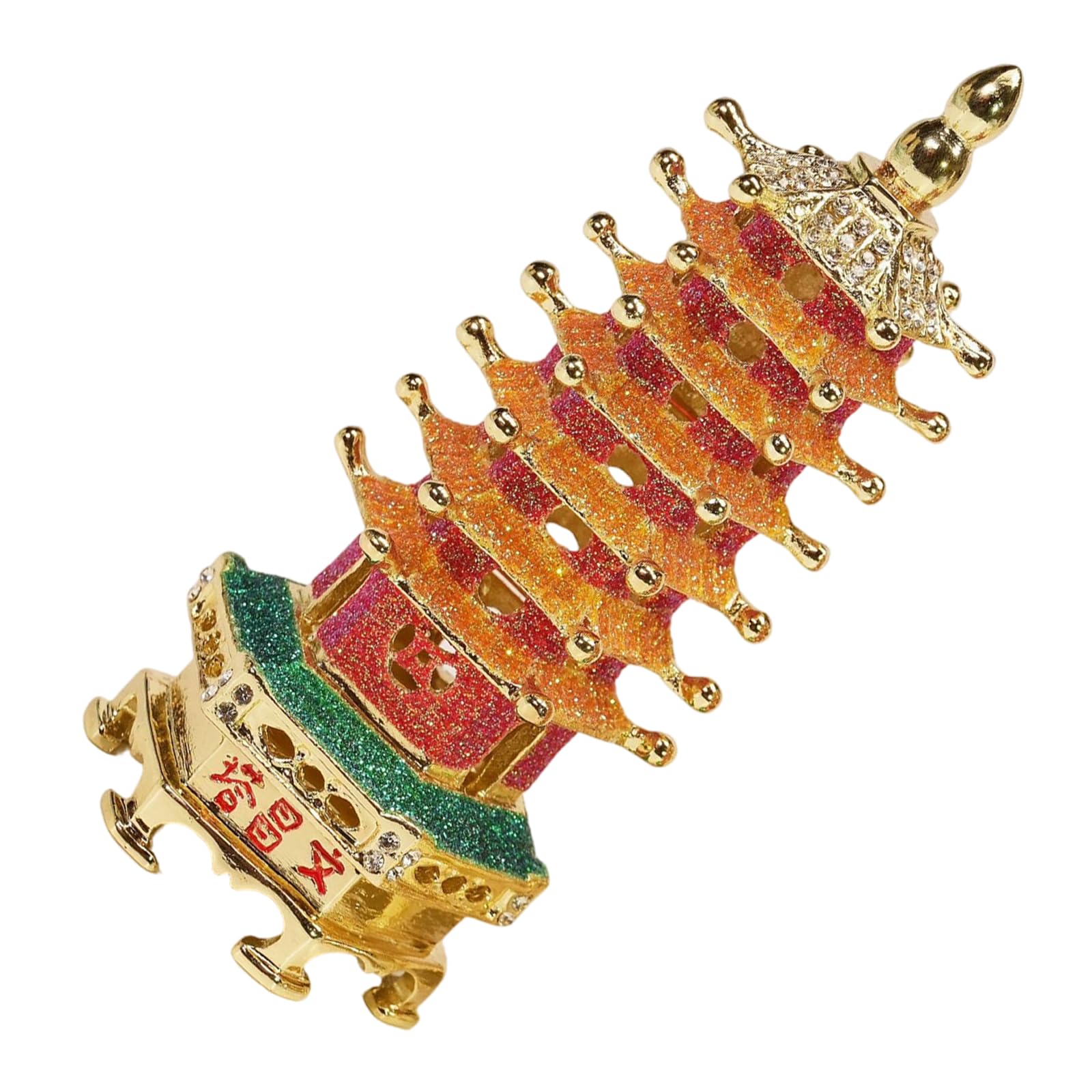 Pyasuye Handcraft Chinese Enameled Pagoda Shape Jewelry Holder and Decorative Stupa for Spiritual Home Decoration Home Decoration Buddhist Temple