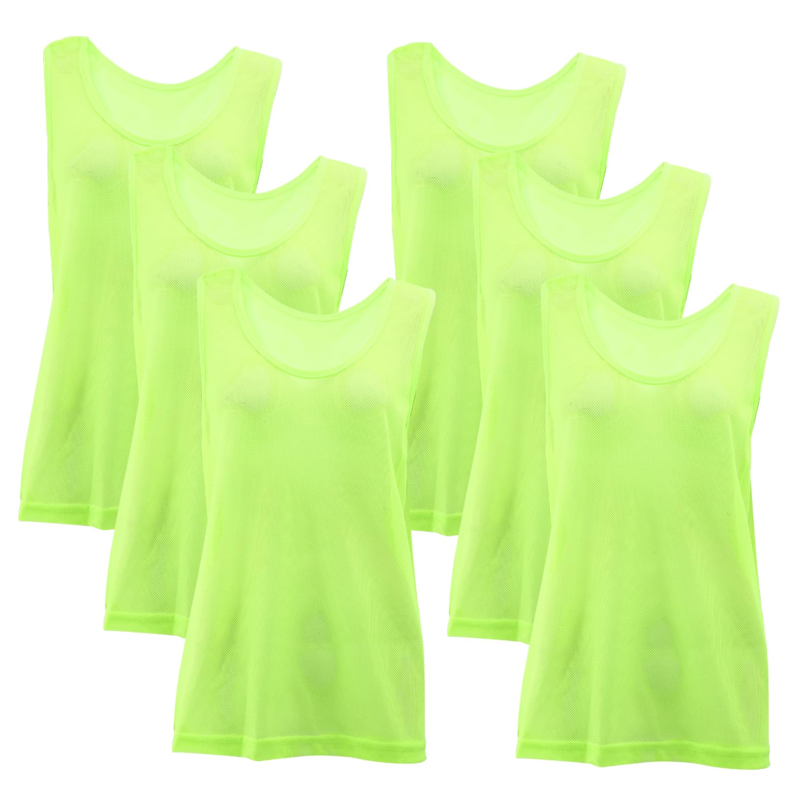 KICHOUSE Athletic Pinnies for Soccer 6pcs Practice Vest Durable Washable Quick-drying Team Vests for Football Basketball