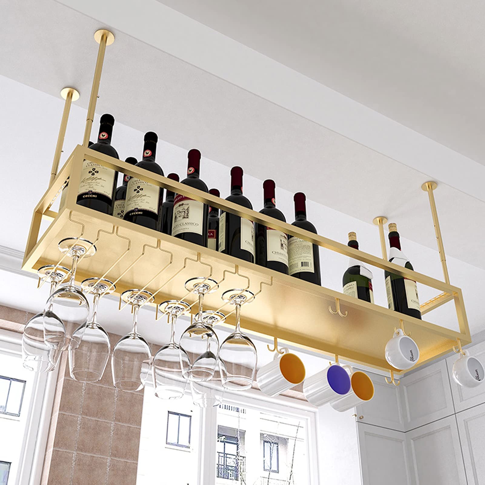 Support de verre à vin suspendu pour libérer vos comptoirs