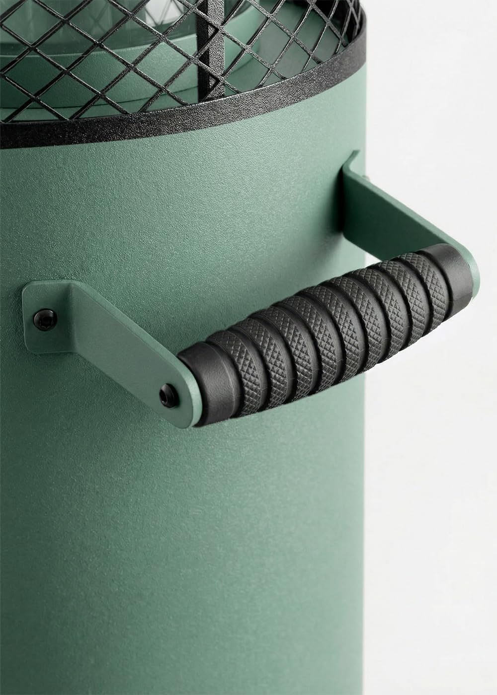 CREATE/FIRE ROUND PELLET HEATER/Estufa de exterior de pellets sin humo verde sage/Libre de humos, control de la llama, cobertura 9m2, consumo 3 horas y media, 17.5 kW