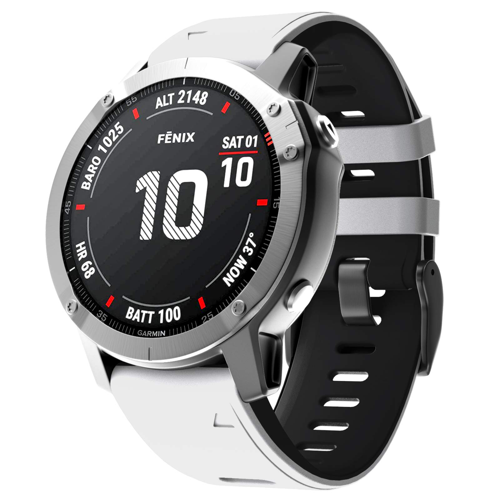 NotoCity Compatible with Fenix 6S Pro watchbans for Fenix 6S/Fenix 7S/Fenix 5S / 5S Plus/D2 Delta S Smartwatch (White-black)
