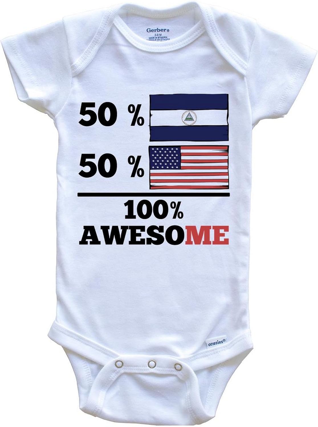 Nicaraguan American Baby Bodysuit Bundle (3 Piece Set)