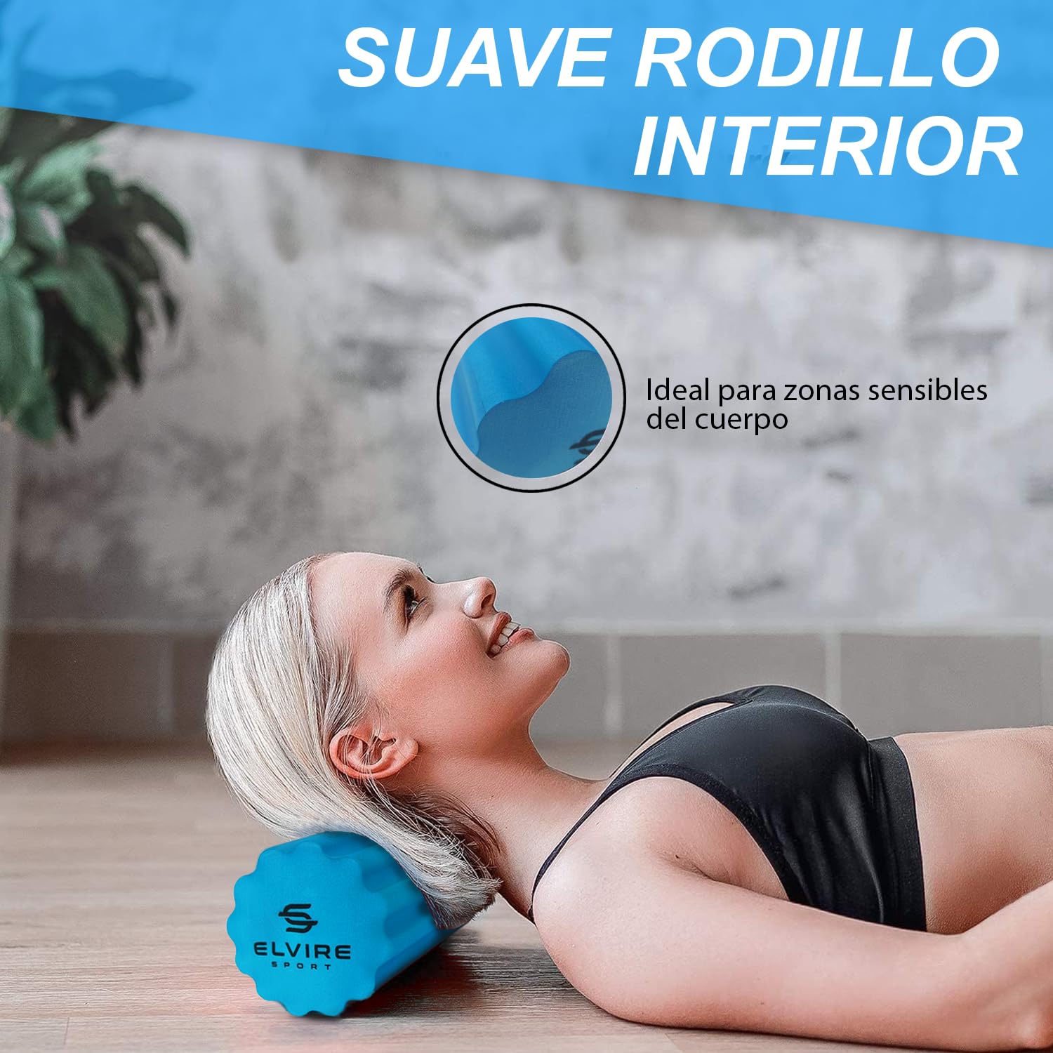 ELVIRE SPORT Rodillo de Masaje Muscular | Espuma Suave, Bola de Masaje para Pies, Alivia el Dolor de Espalda, Piernas y Fascitis Plantar, Yoga, Pilates