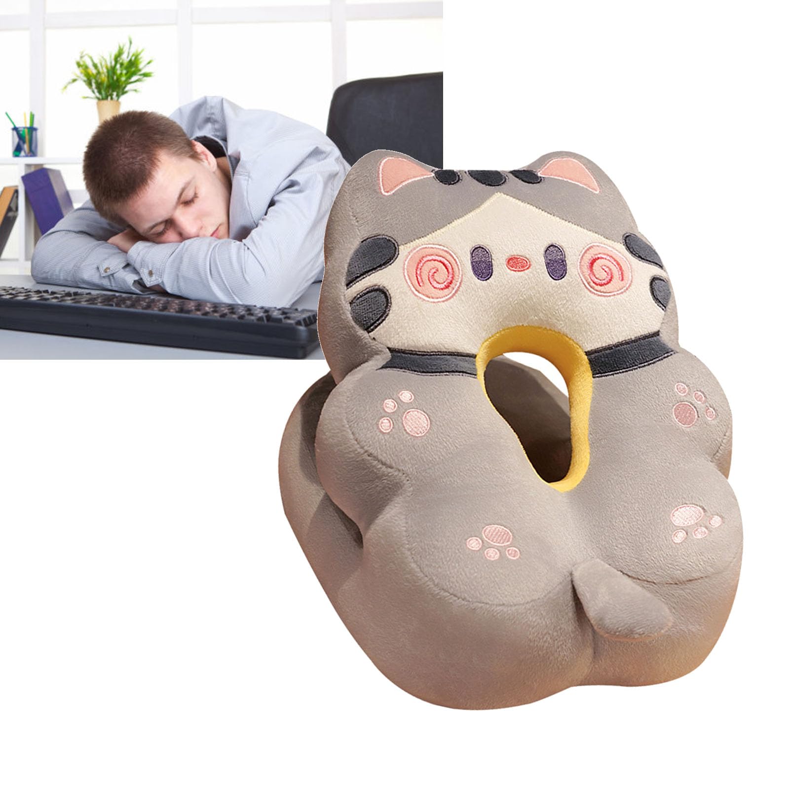 うつ伏せ 枕 ネックピロー 昼寝枕 机 枕 持ち運び便利 さらさらな肌触り 中空設計 クッション性 背中クッション 多機能 可愛い 快適 昼寝枕デスク 昼寝用枕 洗える 洗濯機 机 デスク枕 飛行機 オフィス プレゼント用
