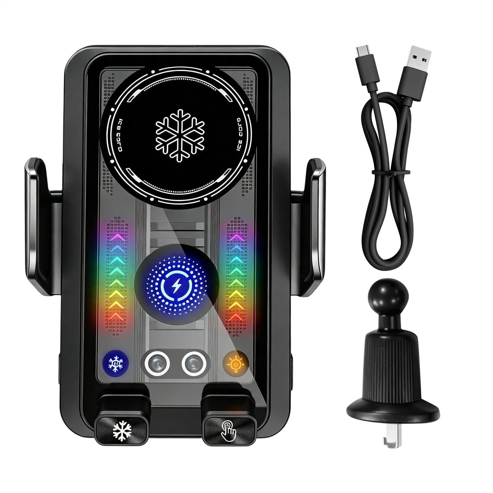 Supporto per Telefono da Auto con Caricatore Wireless Con Bloccaggio