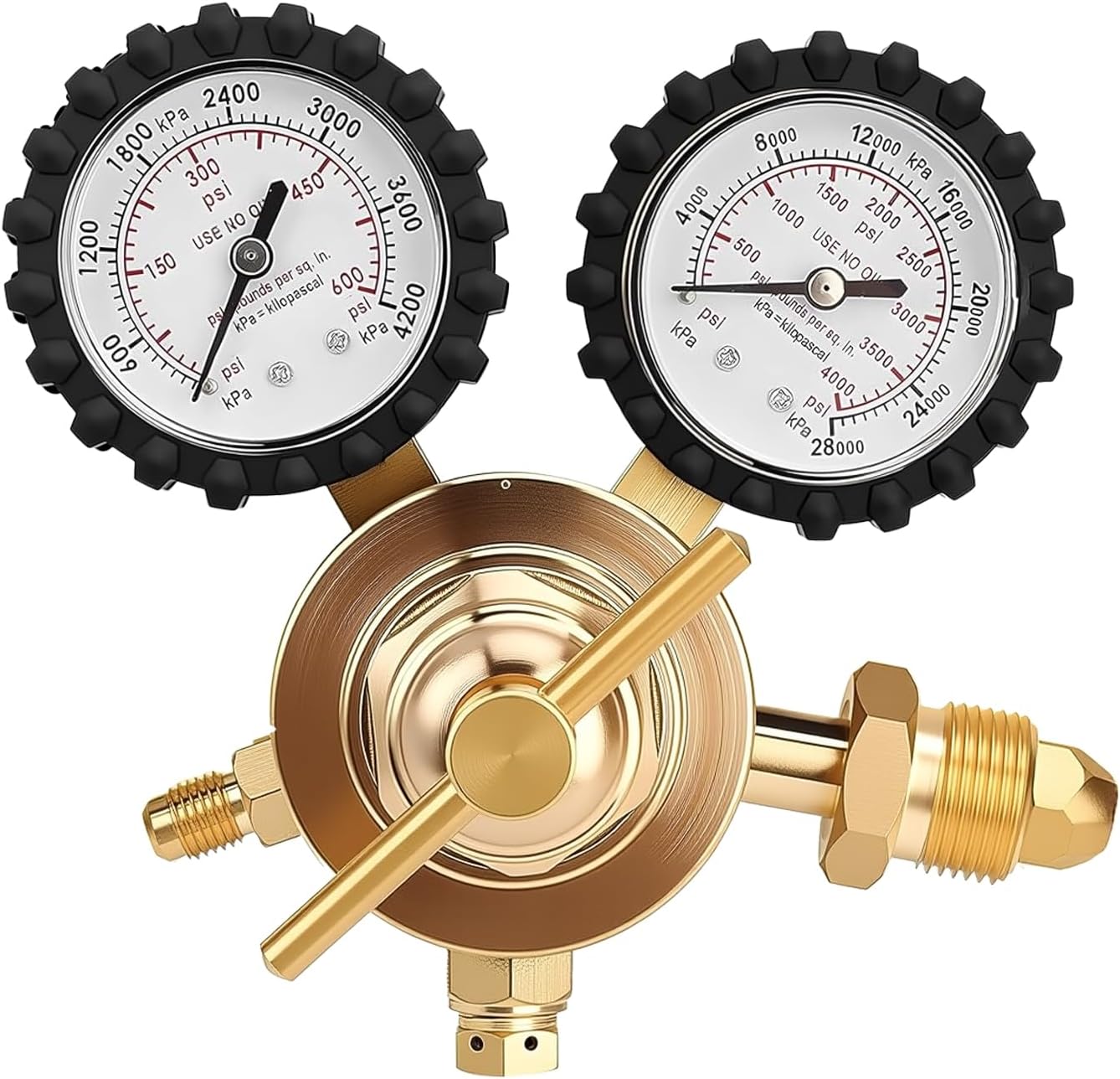 Nitrogen Regulator with 0-400 PSI Delivery Pressure, 60" Hose CGA580 Inlet Connection and 1/4'' Male Flare Outlet Connection