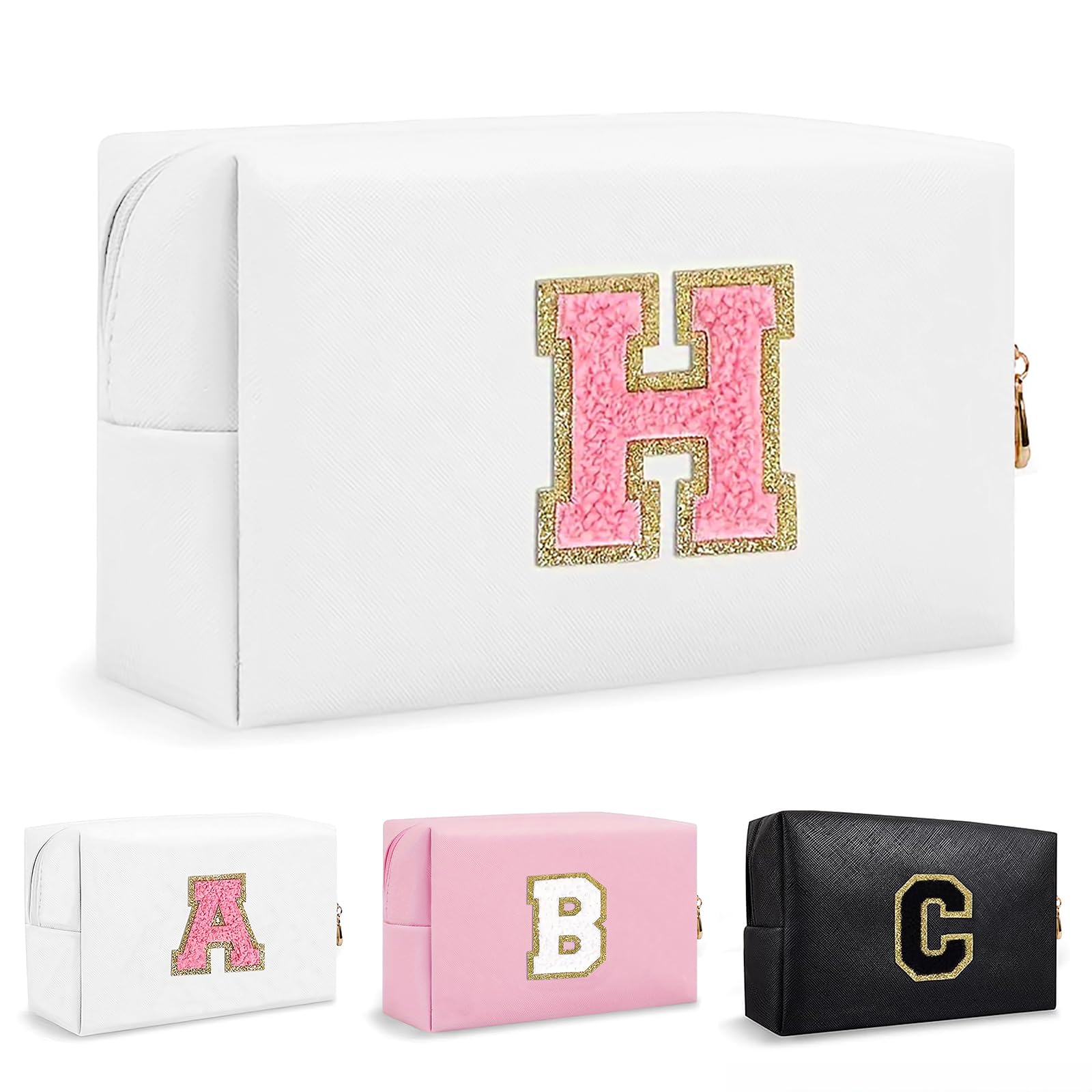Bolsa de Maquillaje, Bolsa de Cosméticos Impermeable de Viaje, PU Cuero, Neceser de Baño, Bolsa De Aseo Y Almacenamiento para Mujer,Cosas Preppy para niñas Adolescentes (Letra A-Z) — view 134