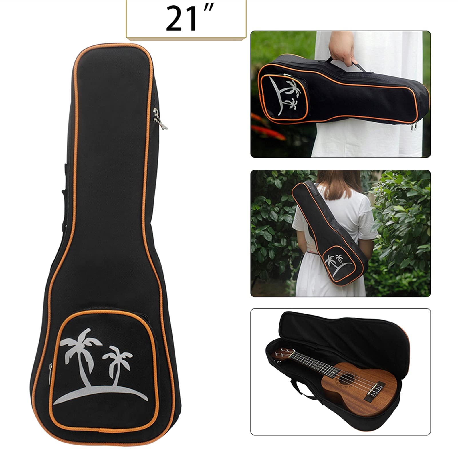 Ukulele Bausatz Konzert-Ukulele Fichte Ukelele 21" Ukulele Akustisch Mit Ukulele Bag 15 FRET 4 Saiten Musikinstrument Mit Eingebautem EQ.Abholen (Size : Combination A)