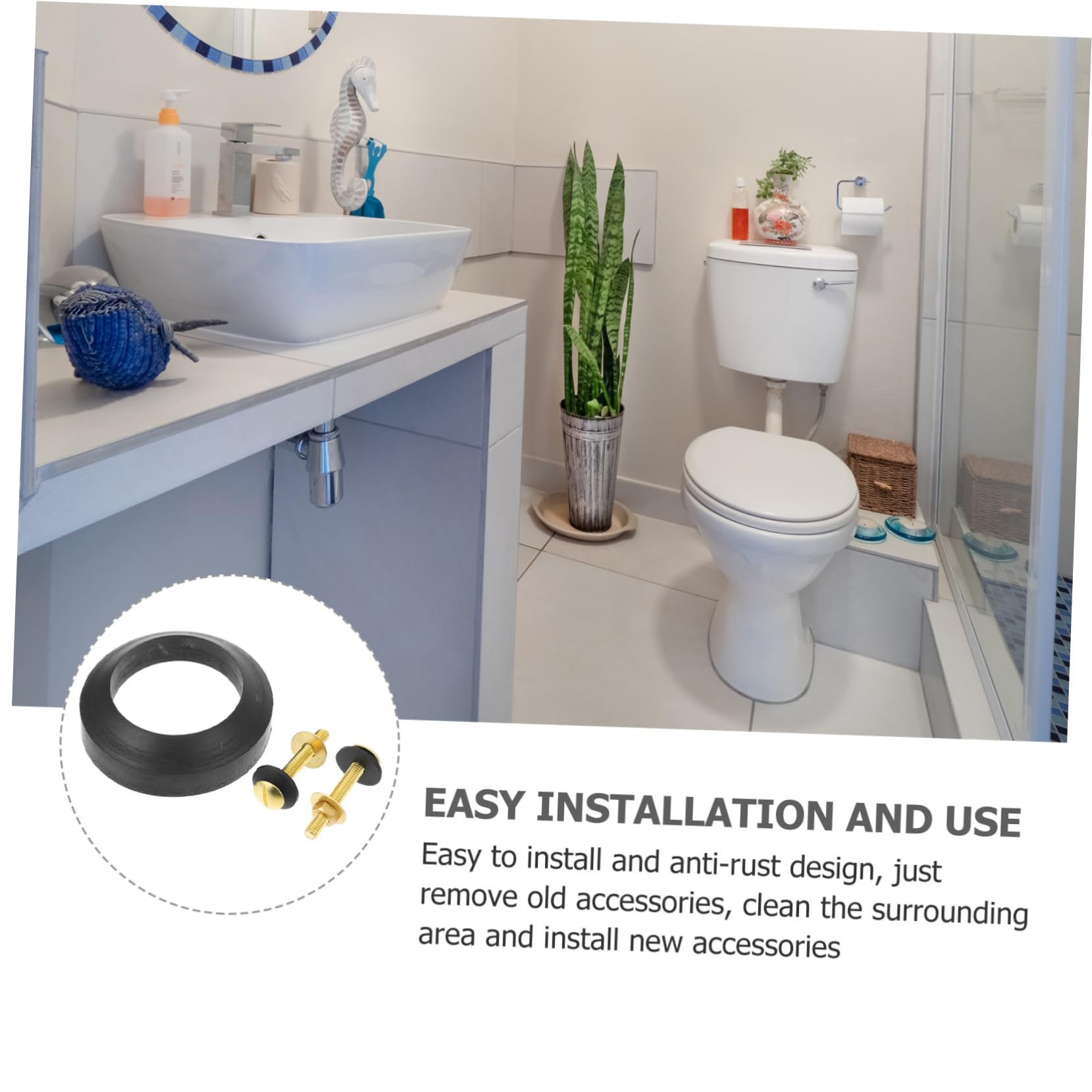 3 Set Home Closestool Ricambi Guarnizione Rubinetto A Sfera Per Cassetta Del Wc Adesivo Acqua Rotonda Kit Serbatoio Wc Raccordo Di Fissaggio Forniture Per Wc Per La Casa Parti Per