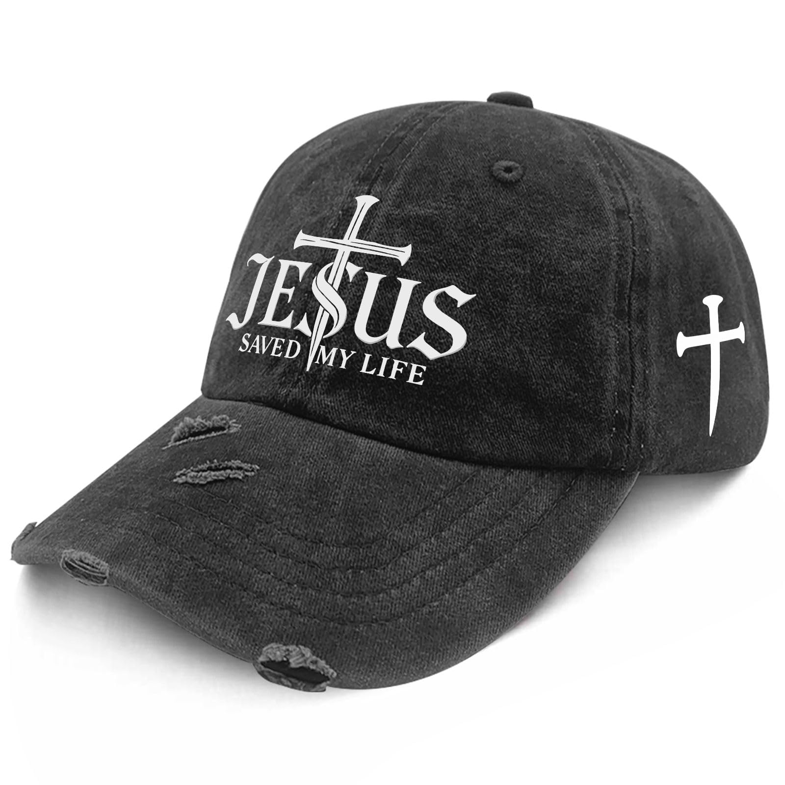 Jesus The Way. The Truth. The Life Caps for Mens Low Profile Washed Distressed Baseball Caps