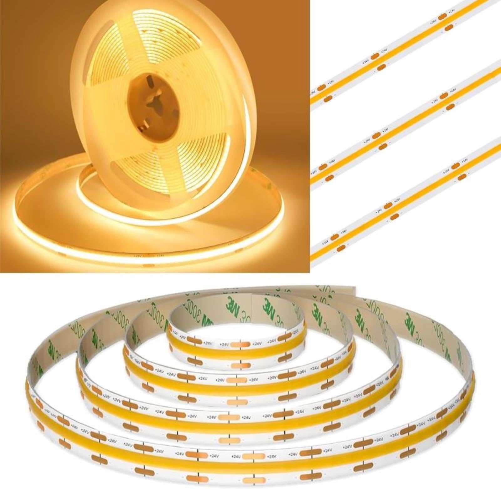 Amazon.com: LUMLED COB LED Strip Light 3500K Daylight 24V 8ft
