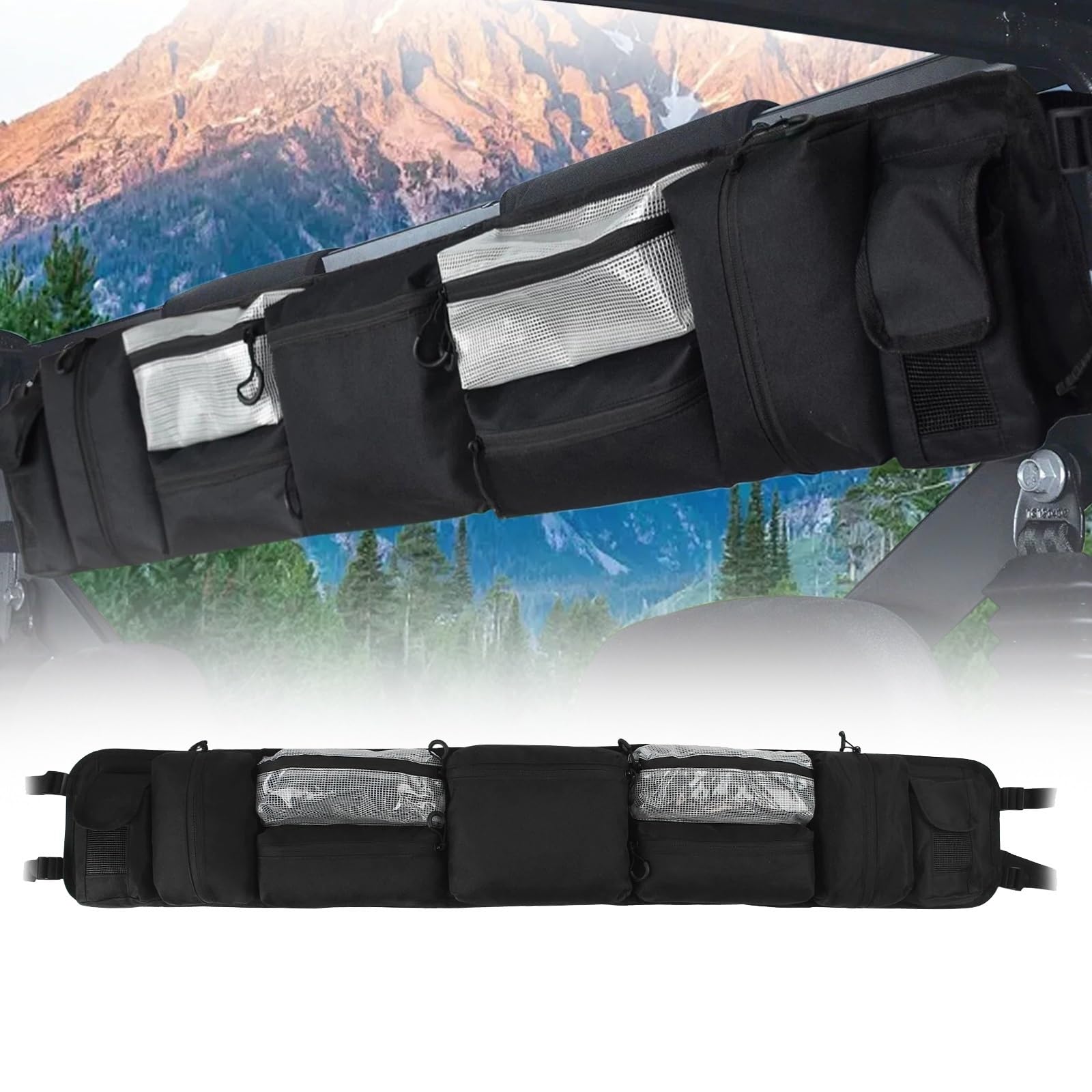 Estuche Organizador De Jaula Antivuelco y bolsa trasera de carga para UTV Polaris