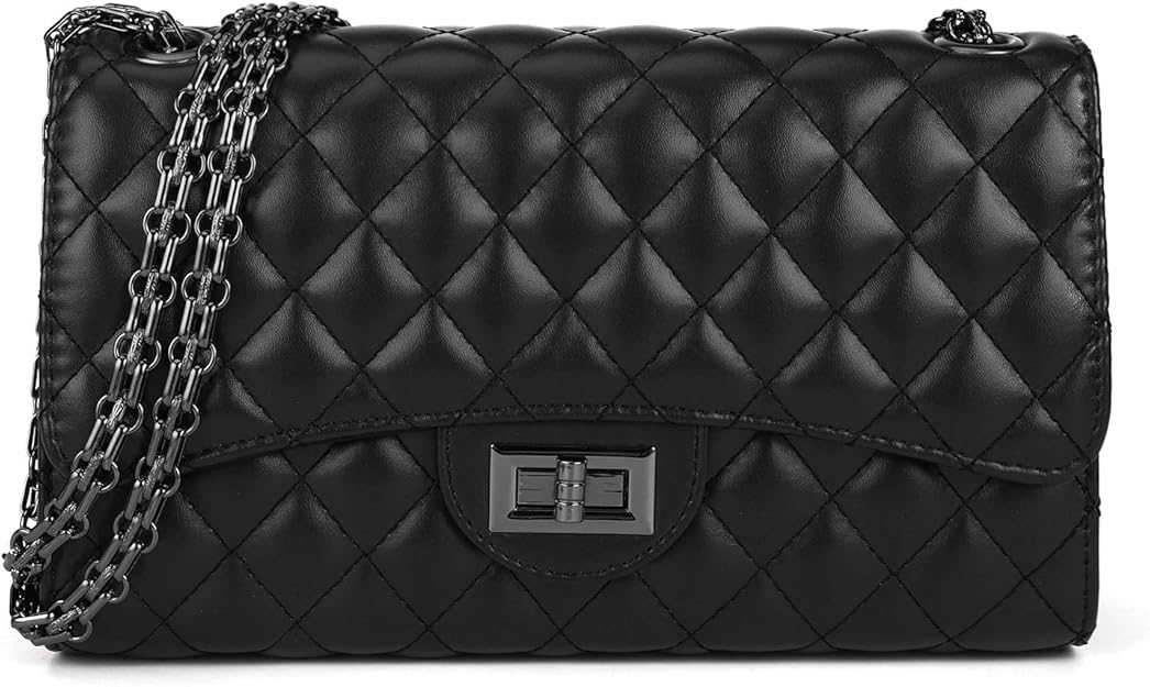 Gladdon Quilted Crossbody Purse for Women Trendy Ladies Shoulder Bag with Chain Designer Purses