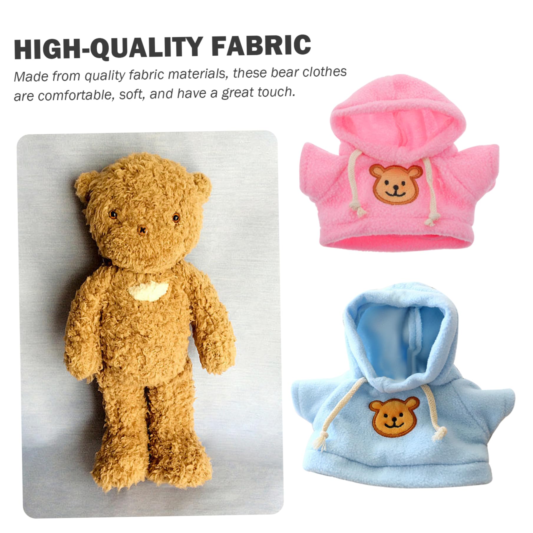2 Sudaderas Con Capucha Para Osito De Peluche De 6-8 Pulgadas | Ropa De Animales Con Diseño De Dibujos