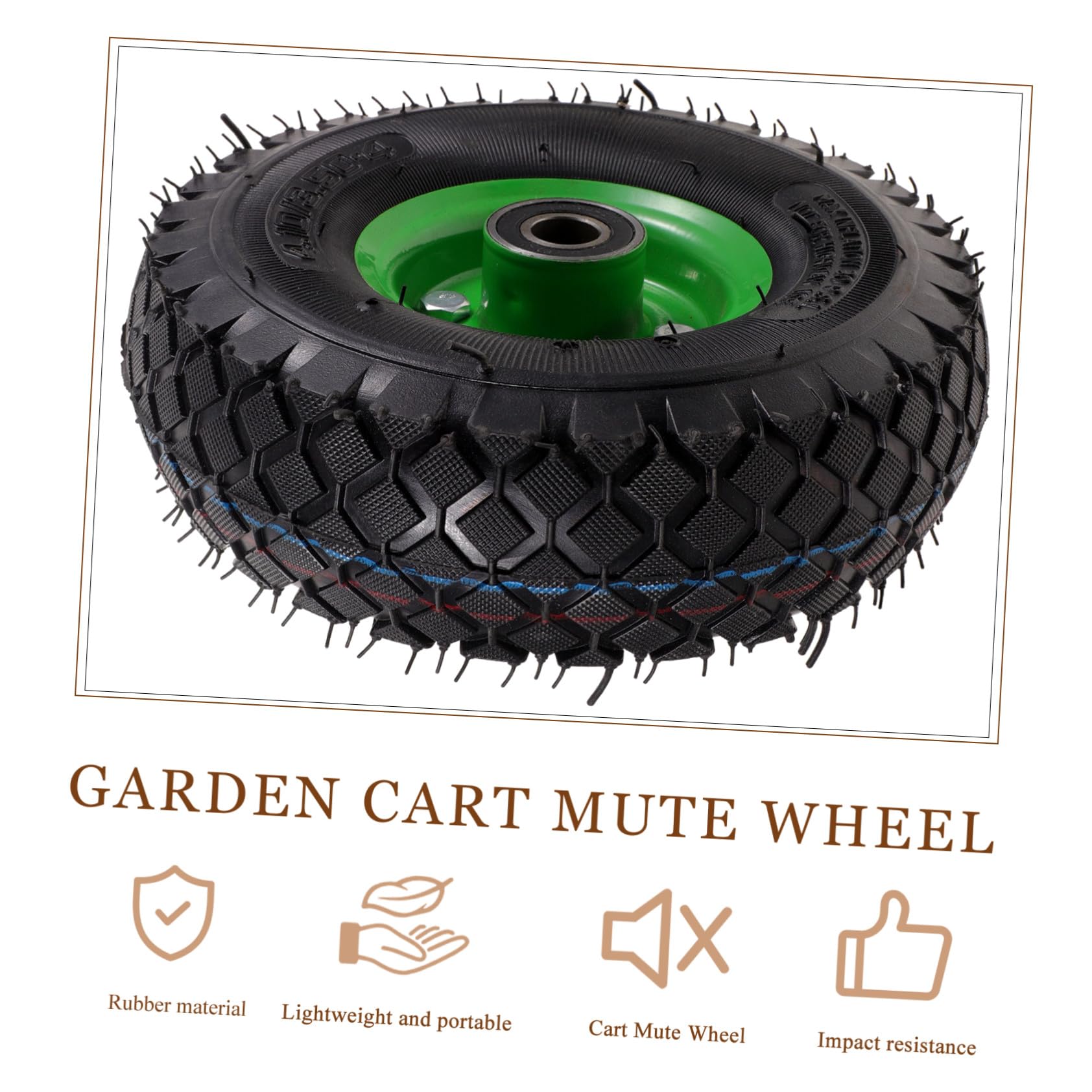 GANAZONO Pneu de Brouette Gonflable Caoutchouc Silencieux pour Chariot de Jardin Tondeuse Générateur et Brouette Roue de Remplacement Résistante pour Routes Gravier Terre et Revêtement