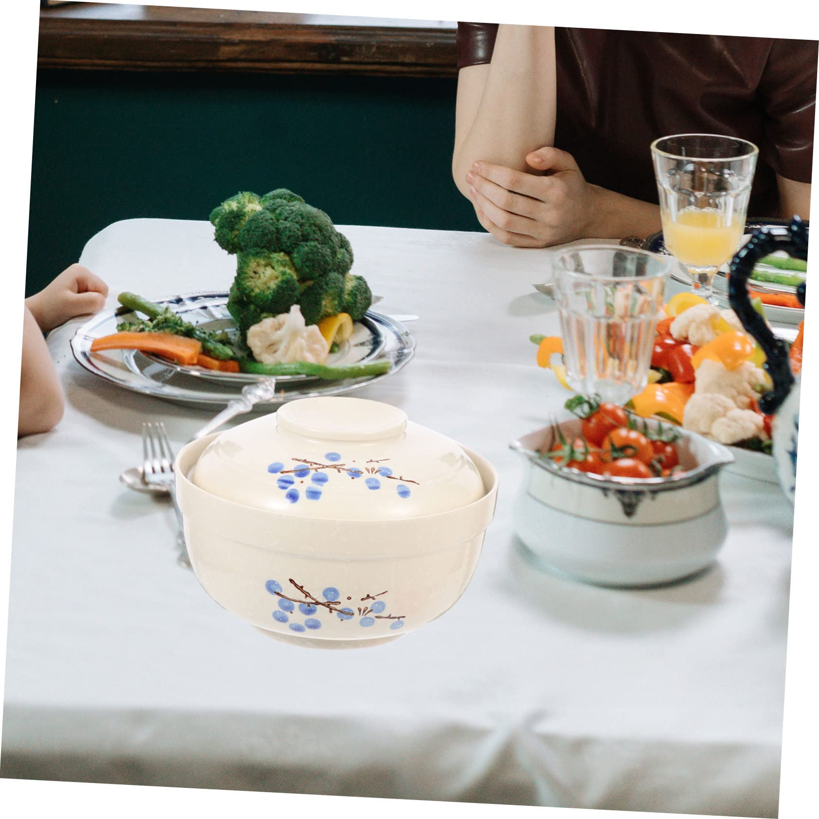 Keramik-Instant-Nudelschüssel, 2 Stück, Keramikschüssel mit Deckel, Instant-Nudelschüssel, Ramen-Schalen, Müslischüssel, mikrowellengeeignete Schüsseln mit Deckel