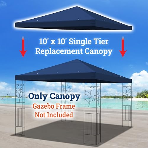 Miniatura 3 de BenefitUSA Cubierta superior de toldo de repuesto para cenador de 119 x 119 pulgadas