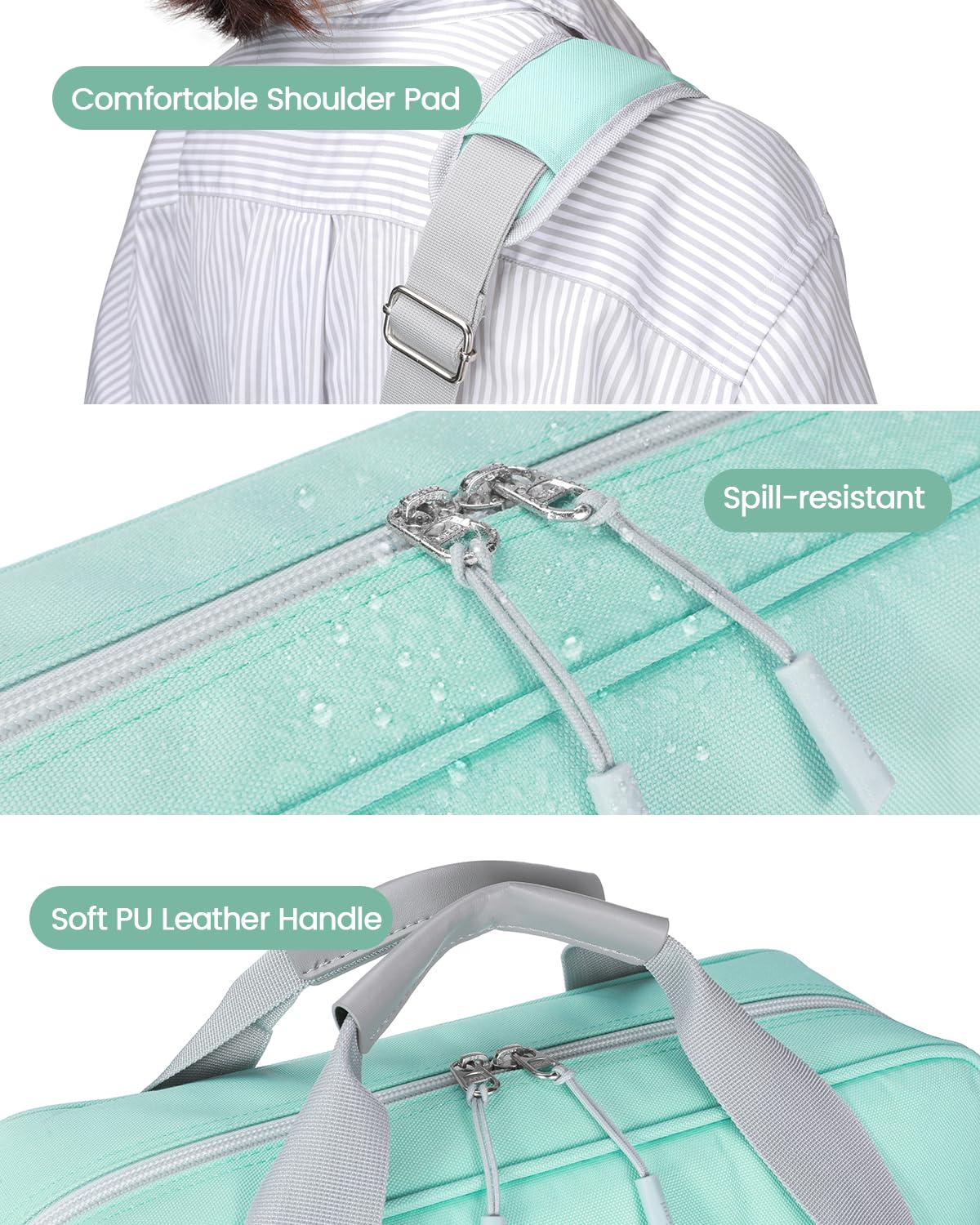 Carpeta con cremallera de 3 pulgadas, 3 anillos con correa para el