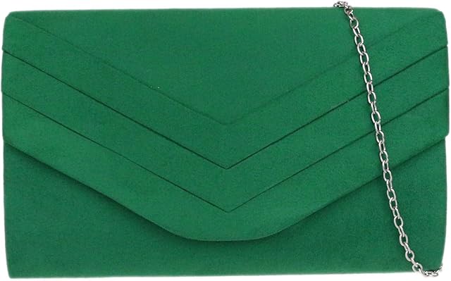 Girly Handbags Womens Faux Suede Plain Clutch Bag