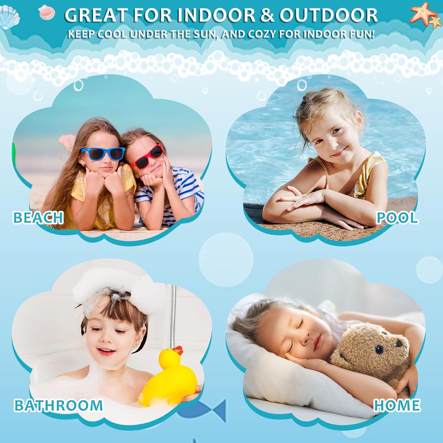 Unicorn Hooded Towel, Oversized 50" L x 30" W for Ages 3 to 12 Kids, Unicorn Theme -1Pack - Image 7