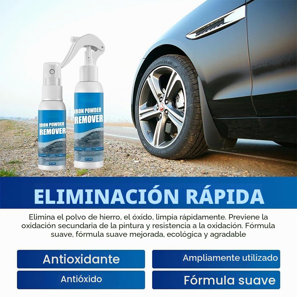 Multi-Functional Quick-Acting Rust Removal Spray, Portable Rust Remover Spray for Metal, Iron Powder Remover Sprays, Fast-Acting Formula & Easy Application, for Cars Metal Surfaces (100ml*3pcs)
