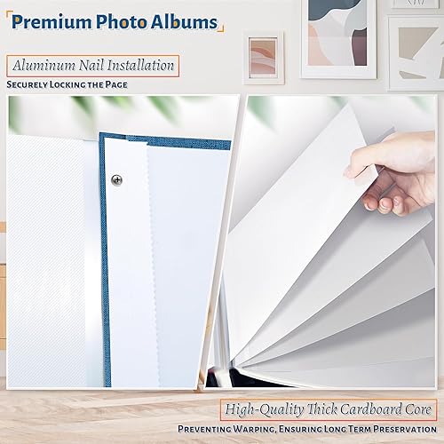 Miniatura 4 de Artfeel Álbum de fotos autoadhesivo, 40 páginas, libro de fotos grande para fotos de 4 x 6, 5 x 7, 8 x 10, álbum de bricolaje para bebé, boda,