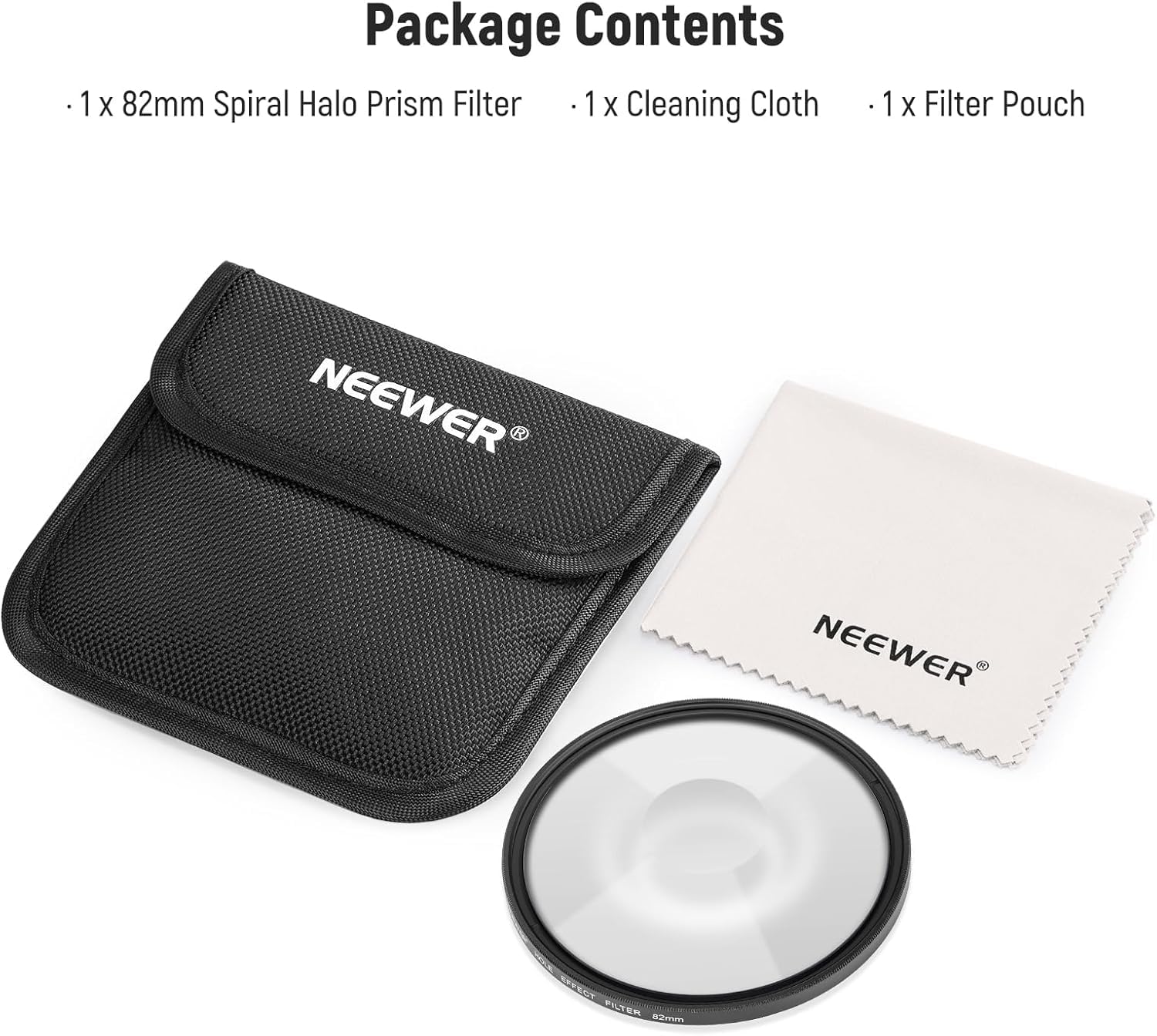 NEEWER 82 mm spiralny filtr obiektywu aparatu halo, pryzmat K9 szkło optyczne, filtr efektów specjalnych, fotografia, akcesoria do obiektywów aparatu z tunelem, wypaczony okrągły efekt halo
