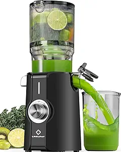 LINKChef Cold Press Juicer Machines for Vegetables and Fruits, 4.35" Wide Chute Masticating Juicer with Pulp Separator, Easy to Clean, BPA-Free, Compact Electric Slow Juice Extractor for Whole Fruit