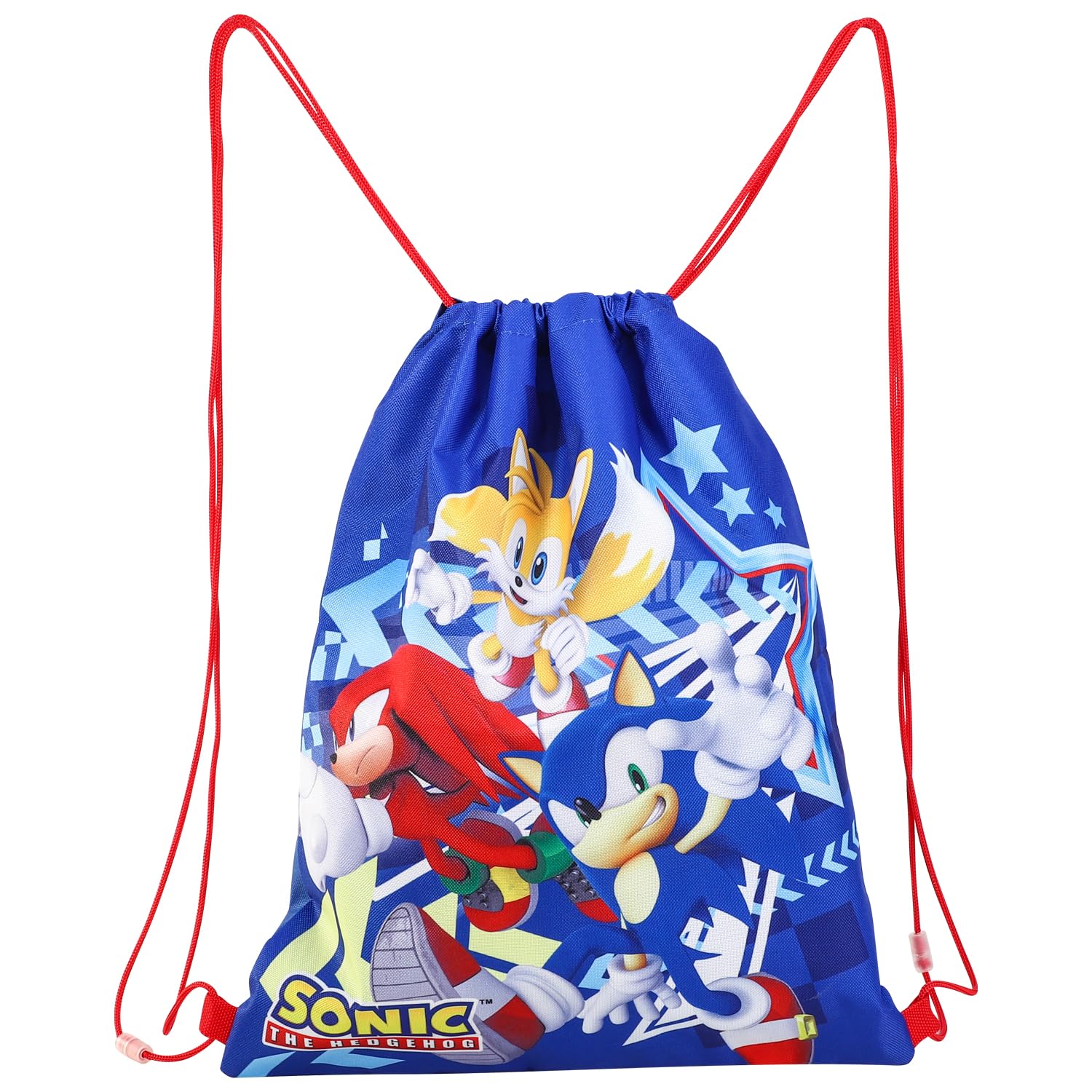 Sonic the Hedgehog Kid's Blue Nylon Drawstring Gym Bag - Swimming, Football Sports Travel School Bag