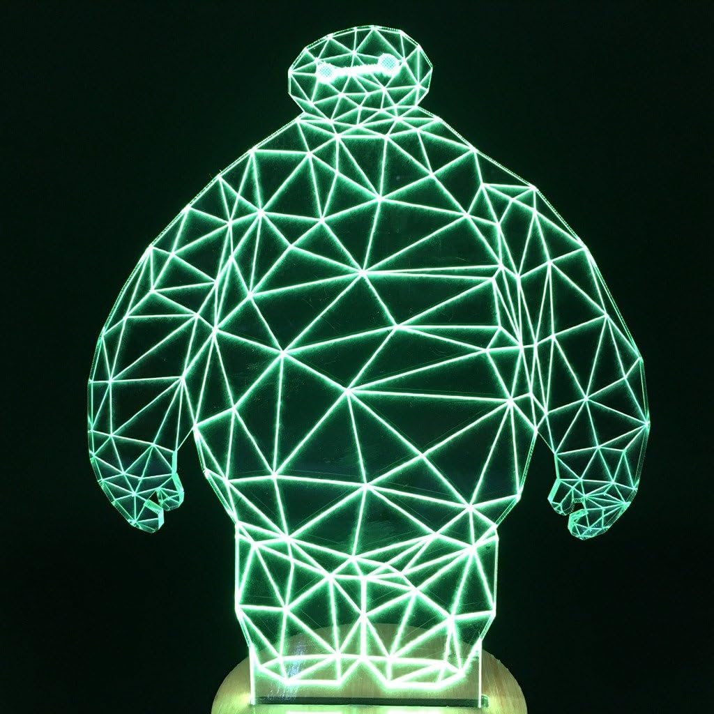 Big Hero 6 ! Remote Controlled Baymax LED Lamp 3d Wood Mood Lamp Bulbing Light