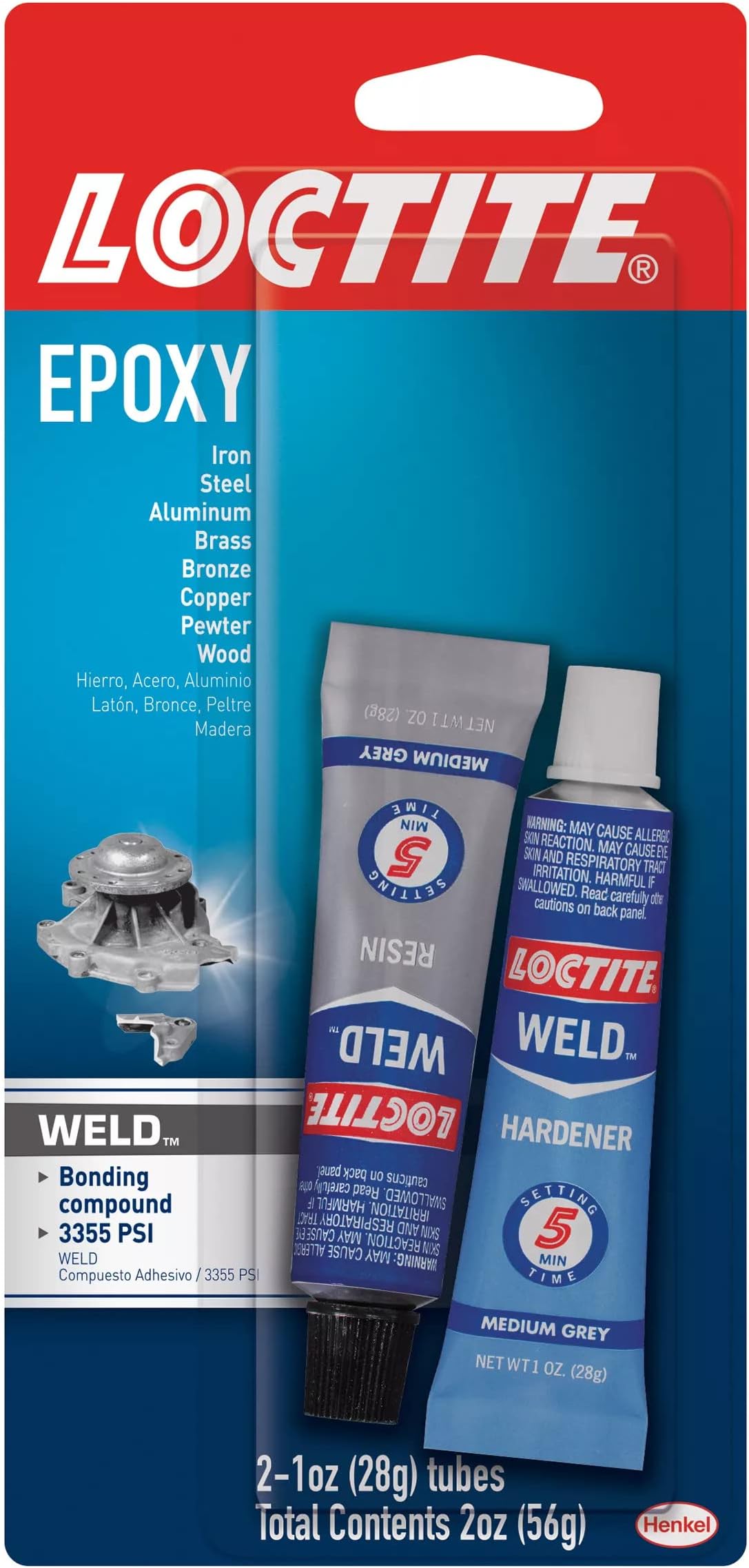 Epoxy Weld Bonding Compound Adhesive System, 1 Tube of Hardener, 1 Tube of Resin