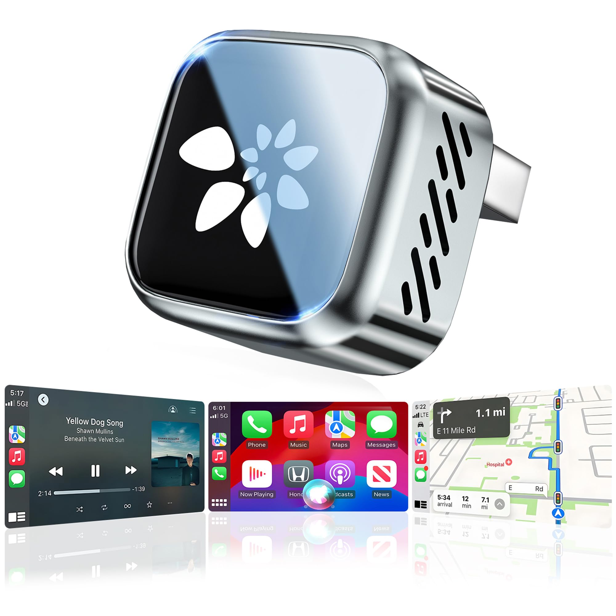 Photo 1 of 2026 Upgraded Wireless CarPlay Adapter for iPhone & Android with Dual Ports
