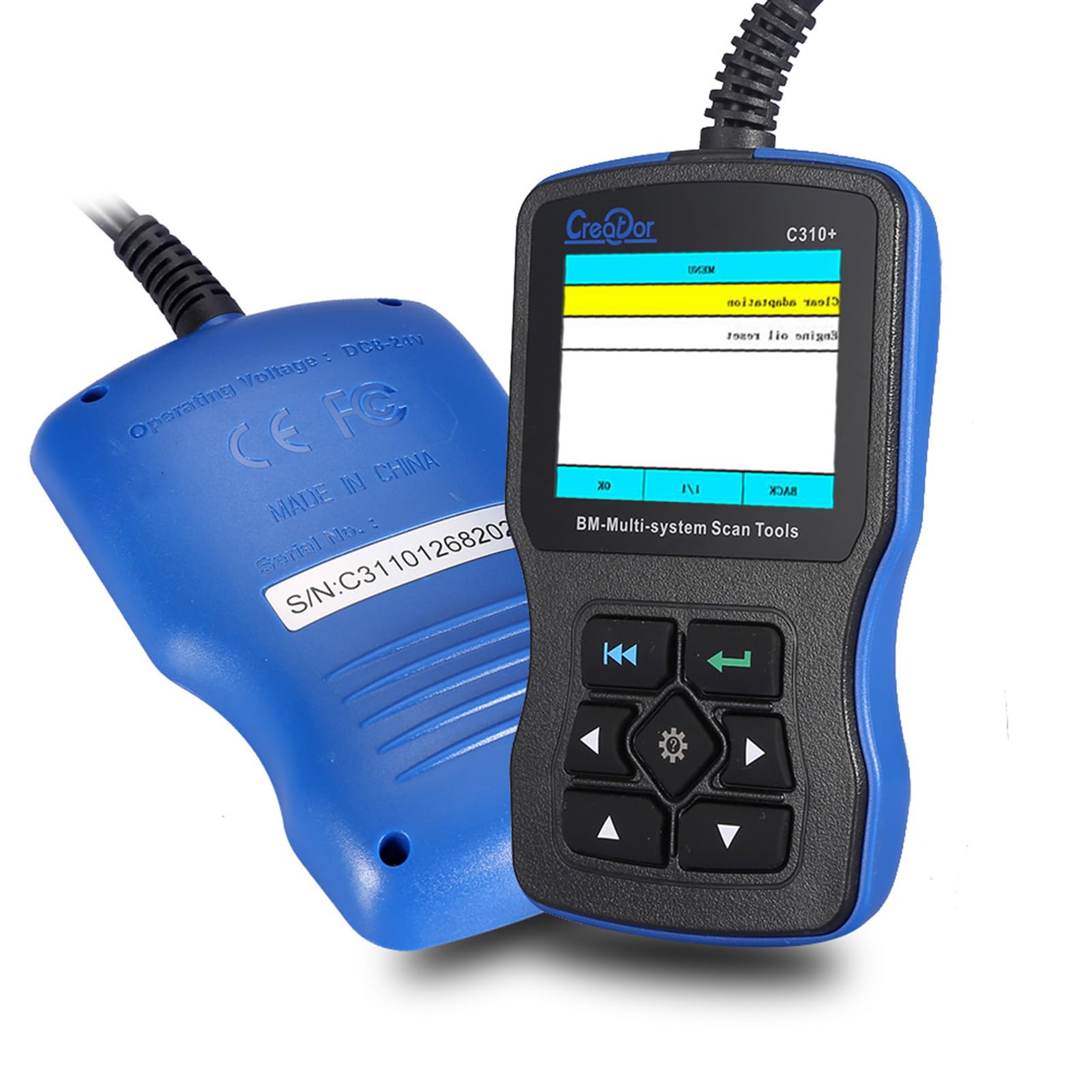 Tbest C310+ OBD2-Scanner-Diagnosetool, Codeleser, Öl-Reset-Scan-Tool, Diagnosescanner, Motor, ABS, SRS, Live-Daten, 2,8-Zoll-Farbbildschirm mit 20PIN-OBD-Kabel