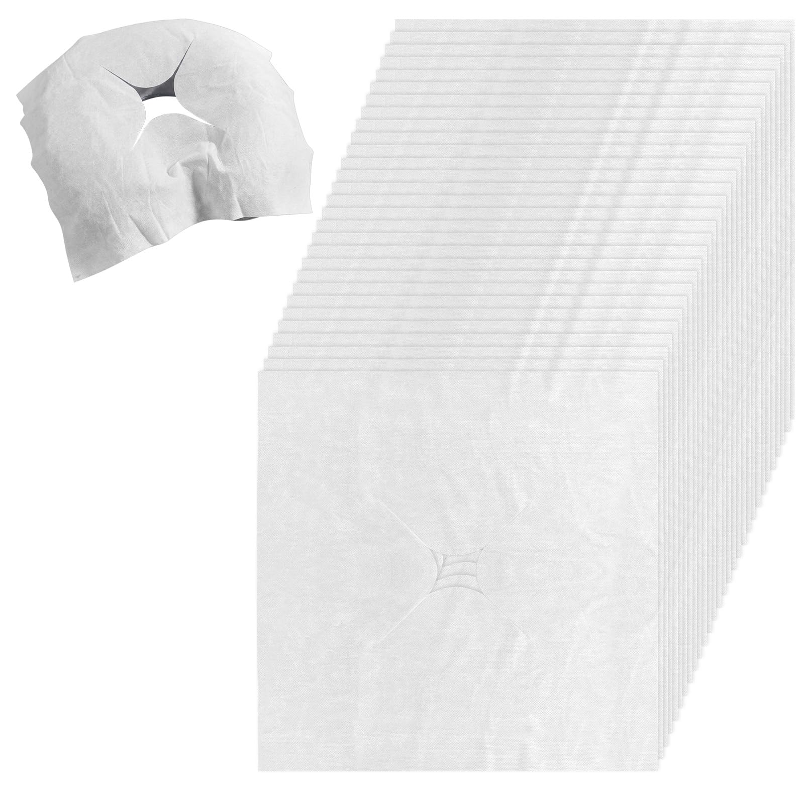 Photo 1 of 200pcs Disposable Face Down Pillow Cover Disposable Face Cradle Covers Ultra Soft Non-Sticking Massage Bed Headrest Covers Massage Chair Table Cover for Table Lash Bed Spa Beauty