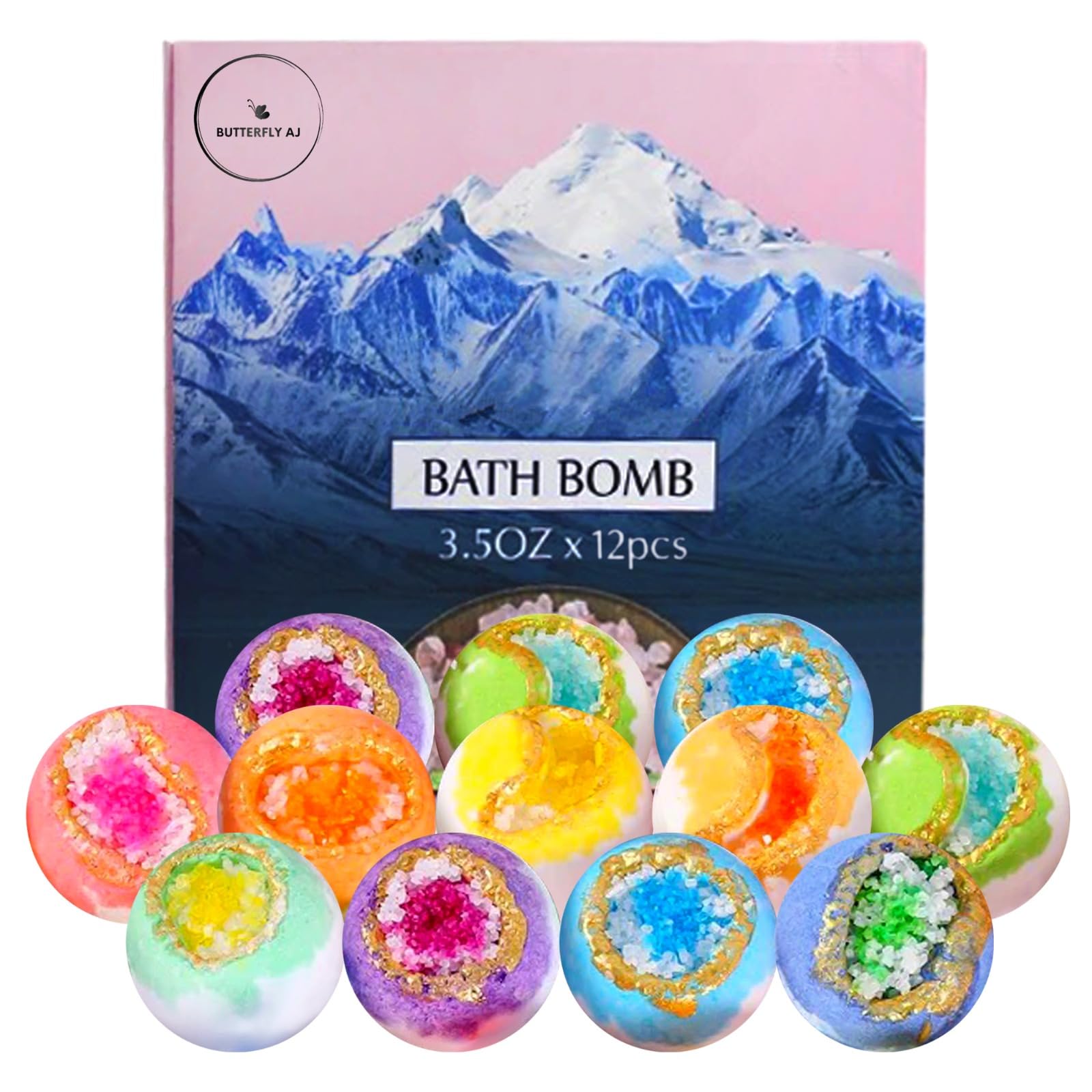 Bath Bombs Sea Salt, Minerals, Essential Oils, Natural Perfume Oils, Shea Butter, Hand Spa Bubble Bath, Relaxing.
