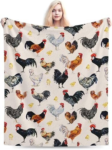Miniatura 2 de Manta de pollos de vellón suave, acogedora manta de franela cálida para mujeres, hombres, niñas, niños y niños, para el sofá, la cama, el sofá,