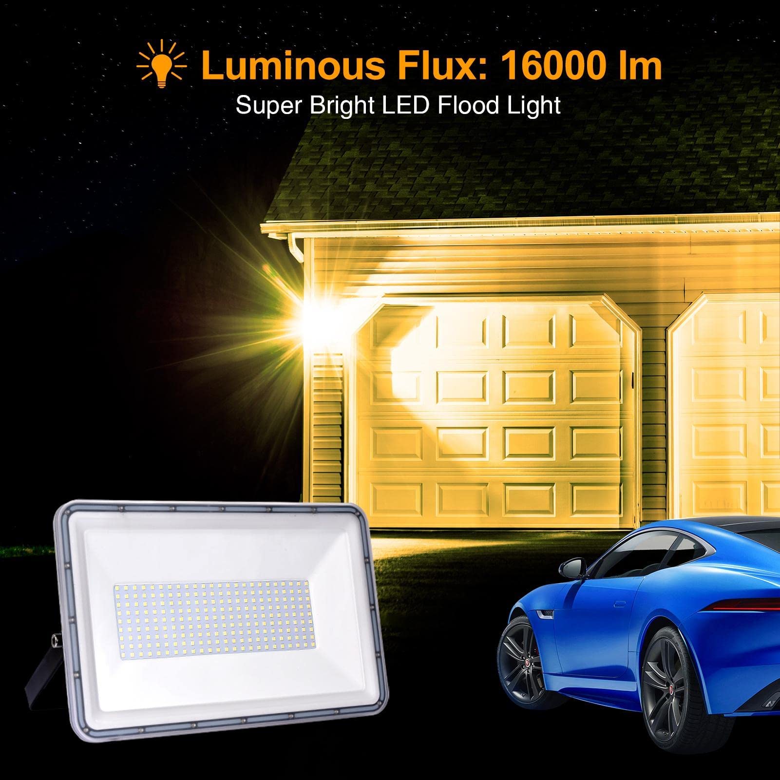 Proiettore LED da 100 W per Esterni, Proiettore Impermeabile Ip67, Faretto Industriale di Sicurezza, Proiettore per Esterni, Lampada da Parete da Lavoro per Cortile, Giar,