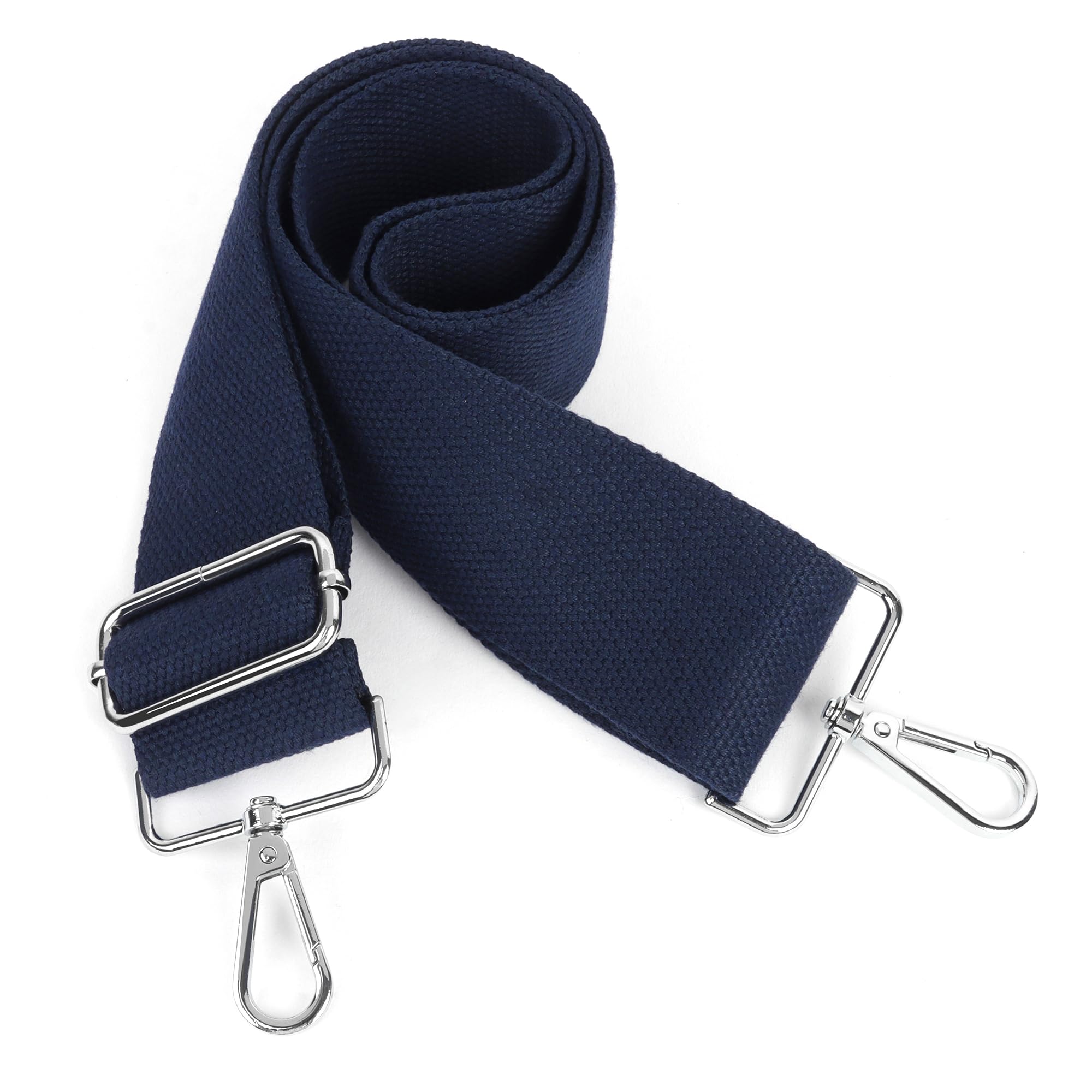Breiter Umhängetaschen-Gurt Aus Baumwolle/Leinen – 5 Cm Breit, Verstellbar 80–140 Cm, In Marineblau