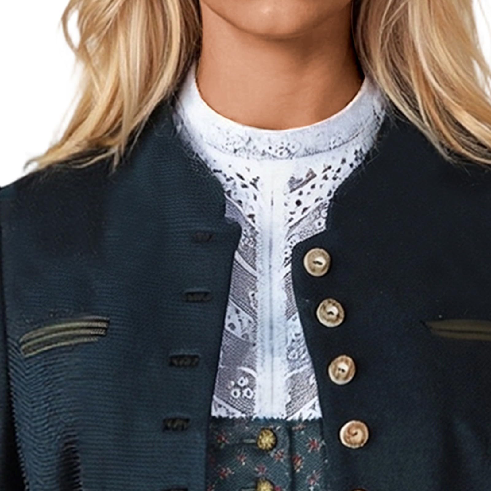 Generisch Trachtenjacke Damen, Dirndl Jacke Mit Knopf Vintage Trachtenjanker Trachten Janker Elegant Trachtenmode Für Oktoberfest-Outfit & Dirndl-Ensemble S-3XL