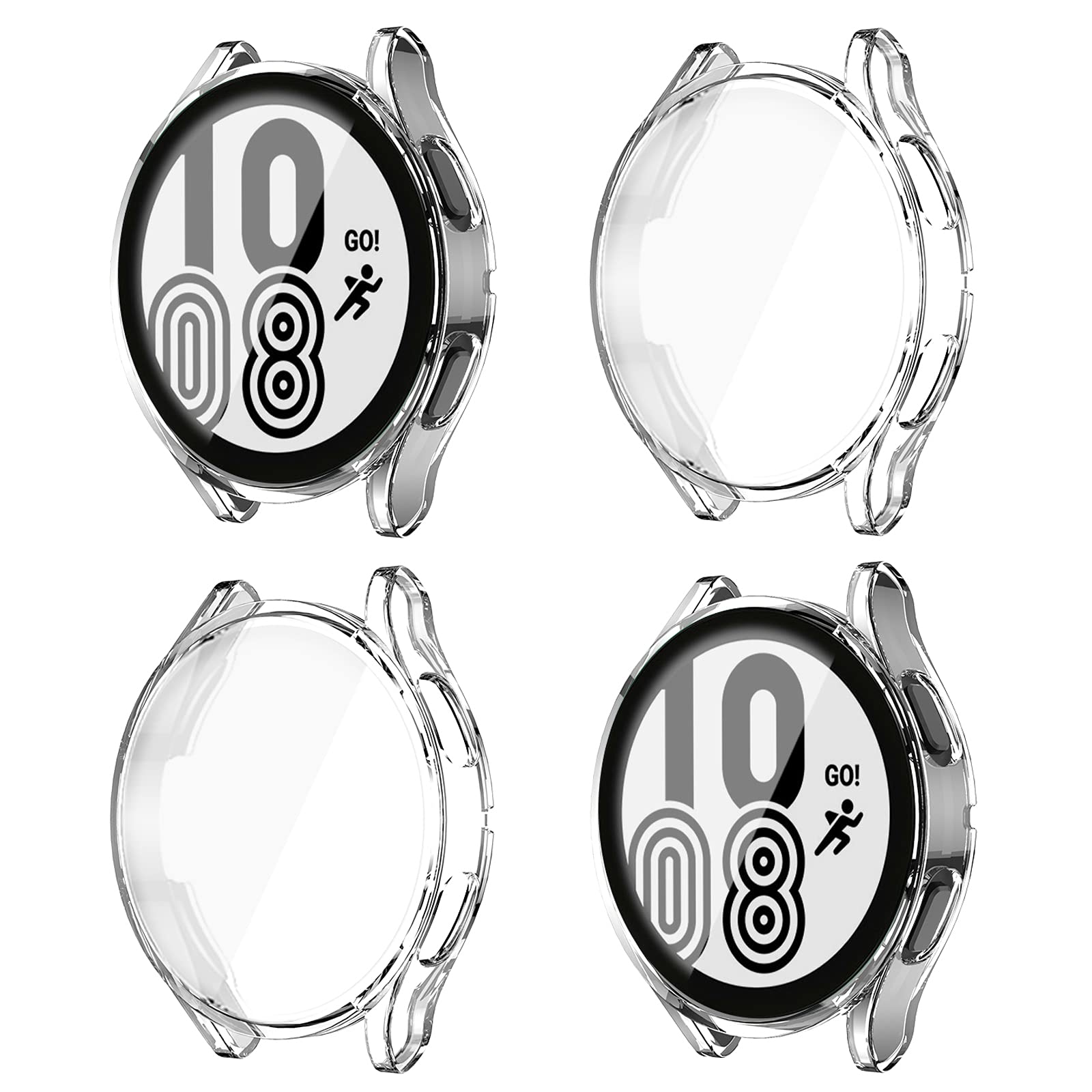 [4 Pack] Samsung Galaxy Watch 4 40mm Screen Protector Case,JZK Soft Slim TPU All Around Protective Shell Anti-Scratch Bumper Cover Case for Samsung Galaxy Watch 4 40mm Accessories,Clear
