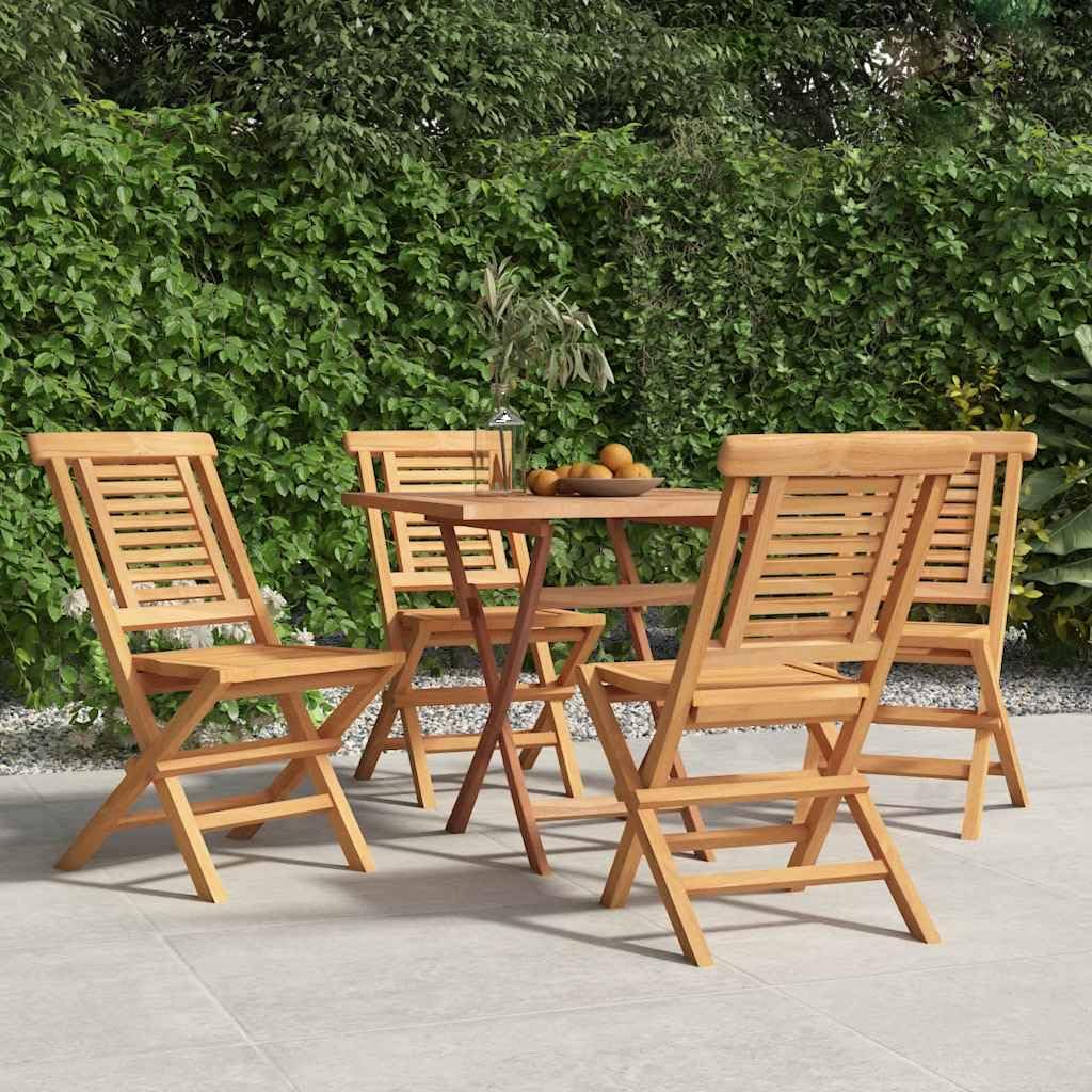 Chaises de jardin pliantes en bois de teck massif de dimension 47x63x90cm en lot de 4