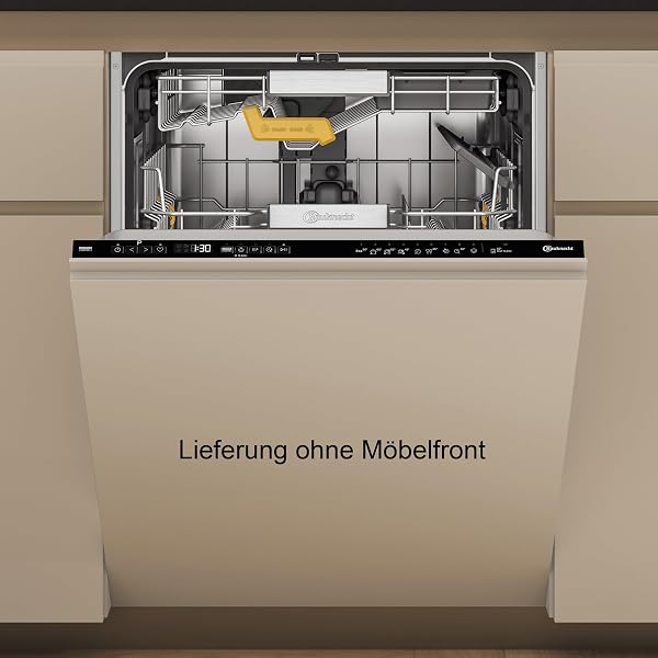 Bauknecht B8I HP42 LC Spülmaschine vollintegriert, Einbau-Geschirrspüler 60 cm, 14 Maßgedecke, PowerClean Pro, automatische Türöffnung, MaxiSpace, Dynamic Intelligence, leise 42 dB, Schwarz - 1