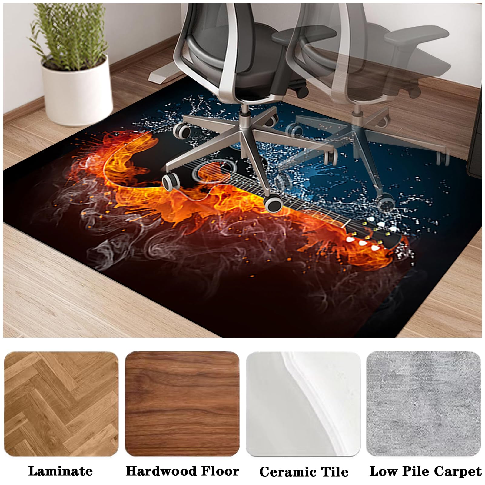 Alfombra para Silla Gaming - Alfombra Silla Ruedas - Protector de Suelo para Silla de Oficina - Alfombra para Silla Escritorio - Tapete de Protección de Madera/baldosas - Decora Oficina 80 x 120 cm