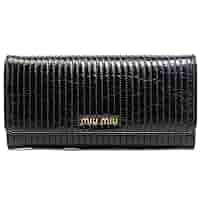 ミュウミュウ 長財布 フラップ ラムレザー ブラック 美品 Amazon | ［ミュウミュウ］MIUMIU 長財布 レザー ブラック