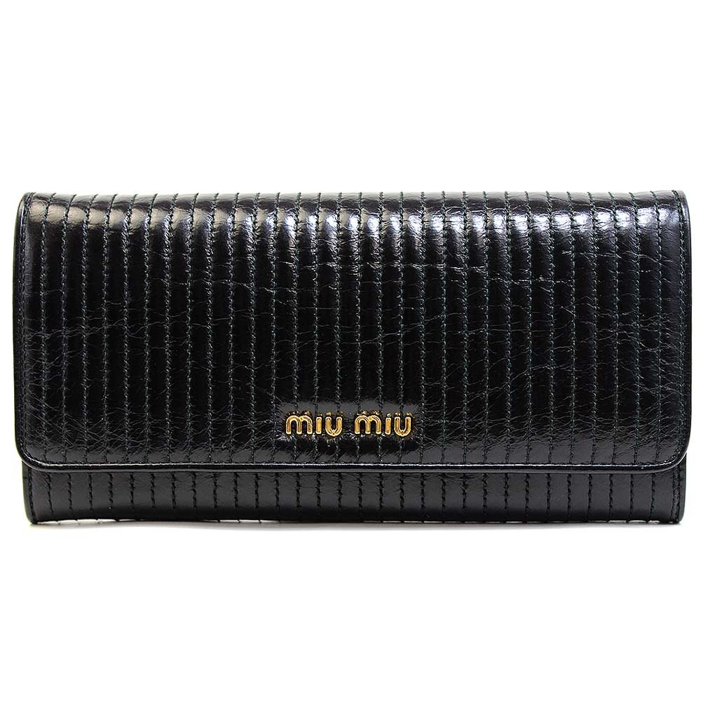 Amazon | ［ミュウミュウ］MIUMIU 長財布 レザー ブラック レディース 