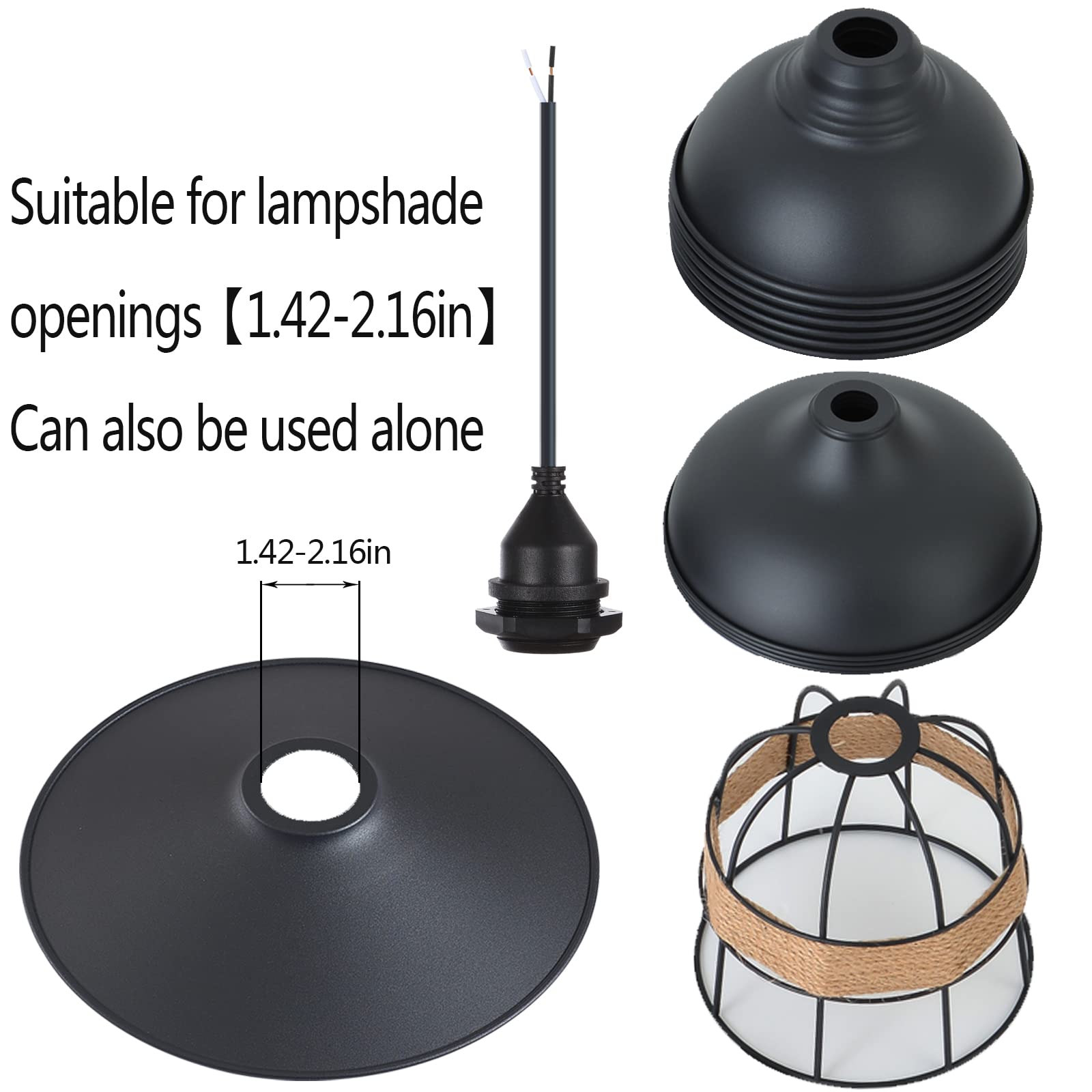 Presa luminosa con cavo per esterni con presa E26/E27, presa per faretto con cavo, illuminazione temporanea impermeabile con cavo (confezione da 6)